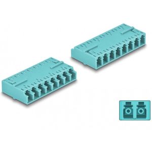 Optische vezelkoppeling HD LC Octuplex vrouwelijk naar LC octuplex vrouwelijke aqua