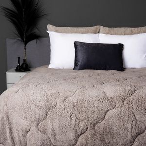 Zavelo Easy All-in-one-Dekbed Teddy Taupe-2-persoons (200x200 cm)