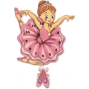 Houten muurklok ballerina | Bartolucci