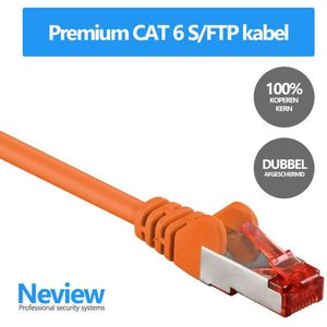 Neview - 5 meter premium S/FTP patchkabel - CAT 6 100% koper - Oranje - Dubbele afscherming - (netwerkkabel/internetkabel)
