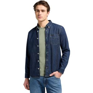 Lee - Button Down - Overhemd - Mid Stone 2 - Regular Fit - Lange Mouwen