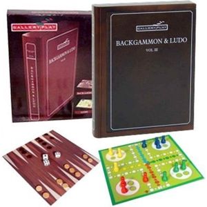 Backgammon Ludo spel in houten box