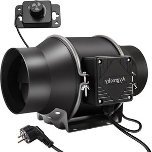 Verstelbare kanaalventilator 150 mm - Afzuigventilator voor verwarming, koeling, booster, kweektenten, hydrocultuur - Voor thuisgebruik en uitlaatventilator
