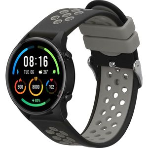 kwmobile bandje geschikt voor Xiaomi Mi Watch Color Sport / S1 Active - Armband voor fitnesstracker in zwart / grijs - Horlogeband