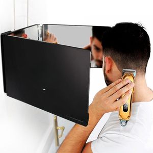 Verstelbare telescopische haken - Zelfkapselspiegel voor heren - 3-wegspiegel voor het knippen van haar - Spiegel om zelf te knippen - Knip je eigen haarspiegel - Zelfgesneden spiegel