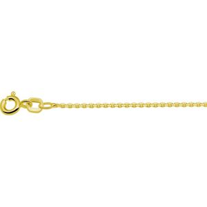 Zilver Verguld Collier - Geel - Anker - Gediamanteerd - 1,1 mm - 41 + 4 cm - 3 Micron
