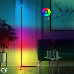 Dimbare LED Staande Lamp met Afstandsbediening - 156CM Hoek Staande Lamp voor Woonkamer Slaapkamer - Sfeerverlichting - RGB Kleurveranderende Lichtkolom met Traploos Dimbare Kleurtemperaturen en Helderheid