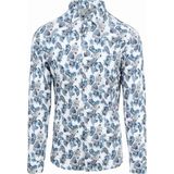 Desoto - Overhemd Kent Bloemen Blauw - Heren - Maat M - Slim-fit