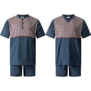 Gentlemen - heren shortama 114282 - 100% katoen - donkerblauw - knoophals - maat M