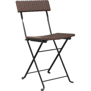 FIONERA Bistrostoelen 8 st inklapbaar poly rattan en staal bruin