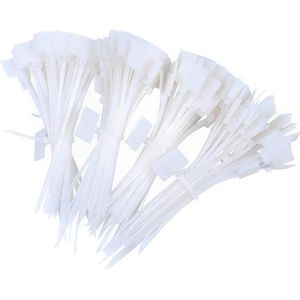 Kabelbinders voor elektricien - kabeletiket wit - kabelmanagement kit - kunststof - tv-kabels - 100 stuks .