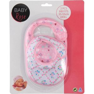 Johntoy Slabbetjes Baby Rose Roze 2 Stuks - Slabbetje voor Baby Pop