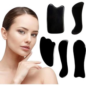 Hoorn Gua Sha Set Guasha schrapen massage tool board (set van 5 stuks)