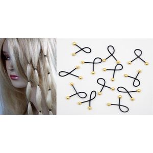 12 Haar binders met Swarovski Gouden Pearls 3mm