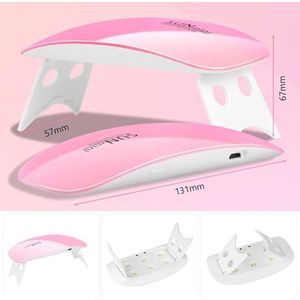 Mini Gel Nagellamp, Draagbare 6W UV LED Gel Nagel Droger Met Nagelvijl, Curing Lamp Professionele Nail Art Tool Accessoire Voor Alle Gel Nagellak, Sneldrogende Manicure Thuis