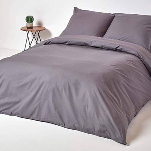 Effen beddengoedset - 100% Egyptisch katoen - 2 stuks - antraciet