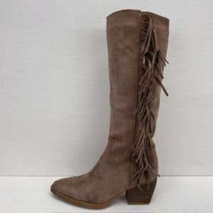 Suèdine cowboylaarzen met franjes khaki Khaki / 36