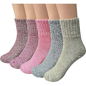 winter damessokken, warme wollen sokken, kleurrijke gebreide sokken thermische sokken sokken