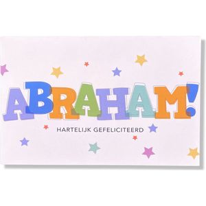 Hoera 50 jaar! Luxe verjaardagskaart Abraham - 12x17cm - Gevouwen Wenskaart inclusief envelop - Leeftijdkaart