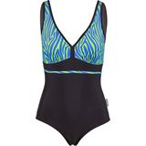 BECO zebra vibes badpak - C-cup - blauw/groen - maat 36