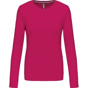 Kariban Dames T-shirt ronde hals lange mouwen K383 - Fuchsia - L