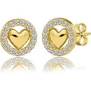 Juwelier Zwartevalk - 14 karaat gouden hartjes oorbellen 12.334--