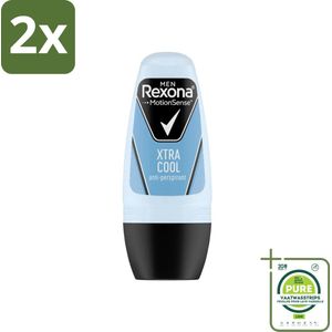 Rexona Men - Fresh Xtra Cool - Deo Roll-on - Anti-Perspirant - 50 ml - Voordeelverpakking - 2 stuks - Deodorant - Anti-transpirant