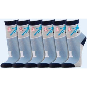 Kindersokken thema Voetbal | Katoen | grappige sokken | vrolijke sokken | per 6 paar | verschillende maten