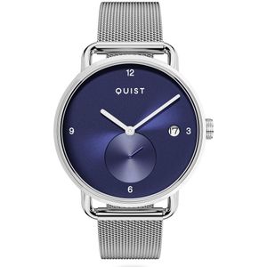 QUIST - Lott dameshorloge - zilver mesh - blauw - 36mm