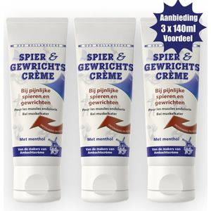 Oud Hollandsche spiercreme- 3 x Spier en gewrichtscrème 140ml - Spier & Gewrichtscrème - spiercrème-gewrichtscrème-pijnlijke spieren -pijnlijke gewrichten