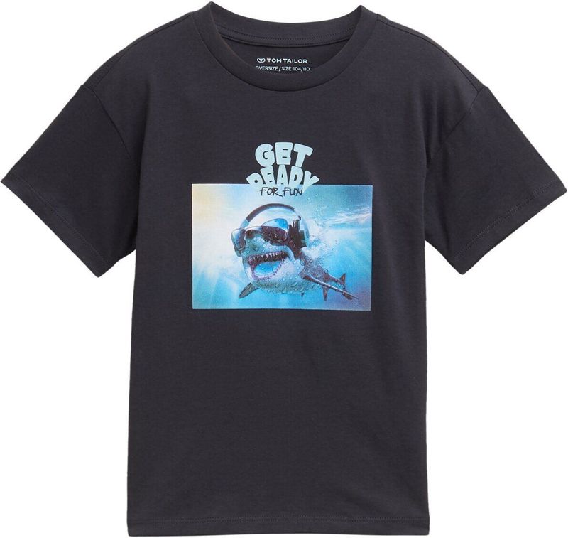 TOM TAILOR - Shirt - Blauw - Lichtblauw - Zwart