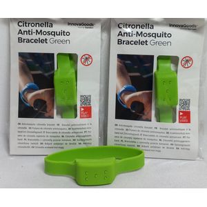 Muggenwerende Armband - Siliconen - Citronella - Anti Muggen Muggenbandje - Muggenbescherming - Groen - Voordeel Set 3 Stuks