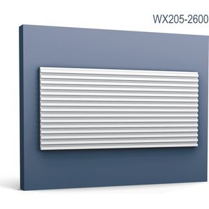 3d muurpaneel Orac Decor WX205-2600 MODERN TRACK Wandpaneel aan beide zijden bruikbaar slechts één zijde is geprimed Lijstwerk modern design wit 2,6 m