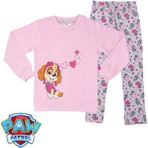 Paw Patrol Set - Huispak - Broek + Sweatshirt - Roze /Grijs - Maat 98/104