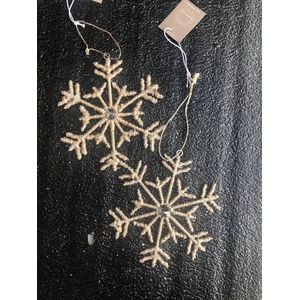2dlg set kersthangers sneeuwvlokken als kerstballen naturel ornamenten 15cm