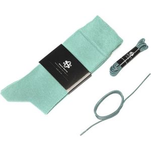 Owen Smith - Herensokken donker mint groen met Veters - maat 39-42 veterlengte 75cm