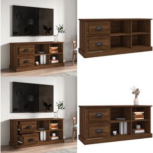 vidaXL Tv-meubel 102x35,5x47,5 cm bewerkt hout bruin eikenkleur - Tv-kast - Tv-kasten - Tv-meubel - Hifi-meubel