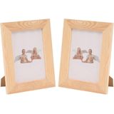 2x DIY houten fotolijstjes 17,5 x 22,5 cm - Hobbymateriaal/knutselmateriaal - Schilderen/versieren/knutselen - Fotolijsten maken DIY