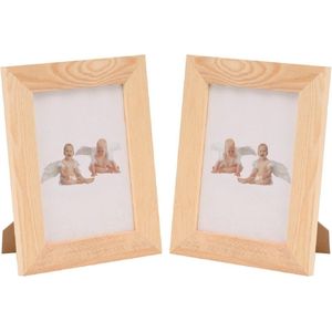 2x DIY houten fotolijstjes 17,5 x 22,5 cm - Hobbymateriaal/knutselmateriaal - Schilderen/versieren/knutselen - Fotolijsten maken DIY