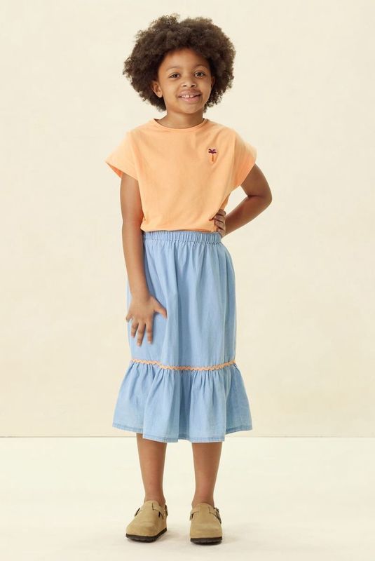 Sissy-Boy - Denim Midi Rok - Lichtblauw