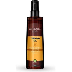 Celenes by Sweden Herbal Tanning Oil 200ml - Zelfbruiner - Natuurlijke Bruining, Hydraterend met Cacao, Caroteen & Vitamine E - Vrij van Parabenen en Alcohol