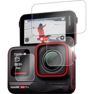 Screenprotector geschikt voor Insta360 Ace Pro Action Cam – Gehard glas – Complete Set – Hoge kwaliteit screen protectors – Tempered Glass 9H – 1 set – 2x LCD & 1x Lens – TechDefend