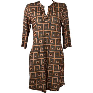 Angelle Milan – Travelkleding voor dames – Goudbruine Jurk – Ademend – Kreukherstellend – Duurzame blouse - In 5 maten - Maat XL