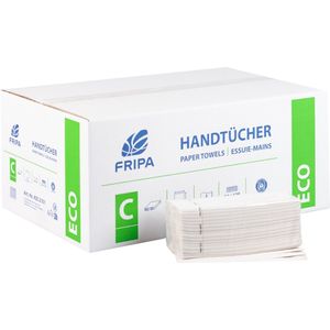 3200 Blad Handdoekjes V-vouw 23 cm x 25 cm wit Eco 2-laags (20x160)