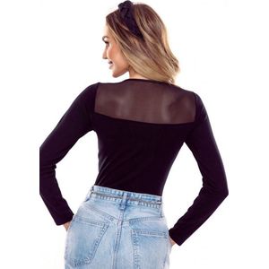 Eldar Heidi- katoen blouse met lange mouwen-zwart S