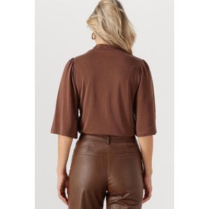 Minus Kelli Modal T-shirt Tops & T-shirts Dames - Shirt - Bruin - Maat S