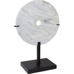 LOFT42 Circle Marmeren Ornament op Voet Wit - Metaal - Ø30
