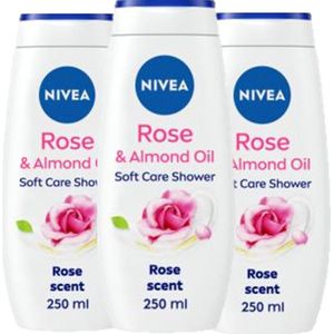 NIVEA Douchegel - Rose & Almond Oil Voordeelverpakking 3 x 250 ml