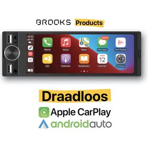 BROOKS® Carplay 1Din Radio Universeel | autoradio met Carplay