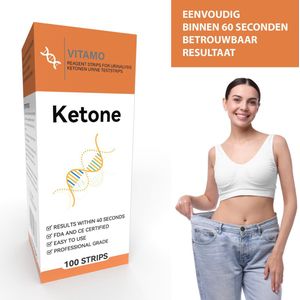 VITAMO Ketose Teststrips - Ketonentest - Afvallen - Ketosis - Ketone Test Strips- Thuistest - 100 stuks/ strips